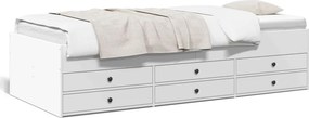vidaXL fehér kanapéágy fiókkal matrac nélkül 90x190 cm