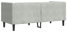 Chesterfield kanapé Világosszürke 174 x 74.5 x 70.5 cm Bársony