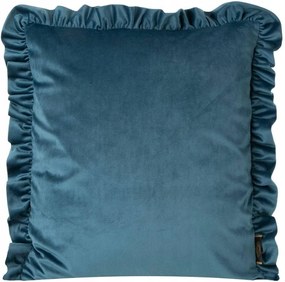 Dekoratív fodros párnahuzat 45-ös, kék