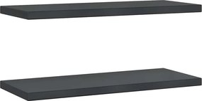 vidaXL 2 db fekete rozsdamentes acél fali polc 75 x 30 x 3 cm