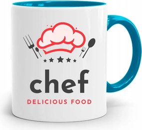 Kék Bögre Szakácsnak Chef Delicious Food fényképes nyomtatással