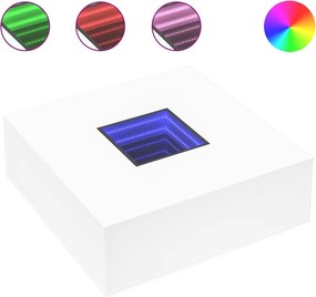 vidaXL fehér végtelen hatású LED-es dohányzóasztal 100 x 100 x 40 cm