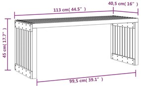 fekete tömör fenyőfa kerti pad 212,5 x 40,5 x 45 cm