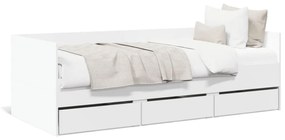 fehér kanapéágy fiókkal matrac nélkül 75x190 cm