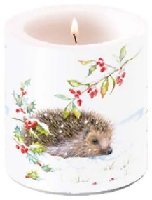 Karácsonyi Átvilágítós Gyertya - Hedgehog In Winter - 8x7,5cm