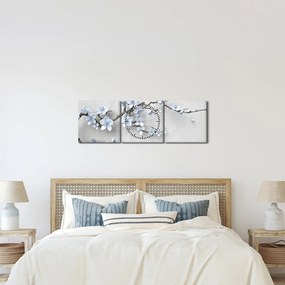 A virágok képe (órával) (90x30 cm)