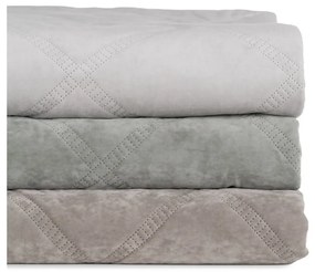 Krémszínű bársony steppelt ágytakaró 230x260 cm – Ixia