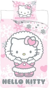 Hello Kitty Cozy Winter ágyneműhuzat 140×200cm, 70×90 cm