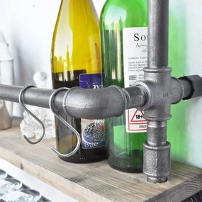 BORU fali polc 67x60 cm barna/fekete