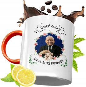 Narancssárga Bögre A Pis Elnökétől Jaroslaw Kaczynski fényképes nyomtatással