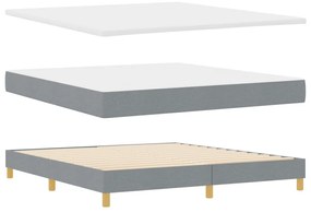 Boxspring Ágy Matrac Készlettel - Világosszürke, 180x200 cm, Szövet