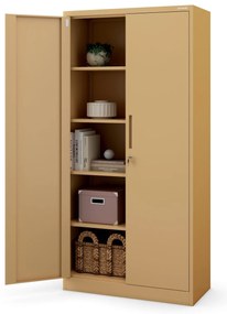 Zárható irodai szekrény JAN, 900 x 1850 x 400 mm, Fresh Style: bézs