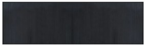négyszögletű fekete bambusz szőnyeg 60 x 200 cm