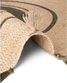 Natúr színű kétoldalas-kézi szövésű juta kerek szőnyeg ø 150 cm Basil – Hanse Home