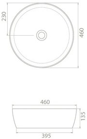 CeraStyle ONE - PULTRA ültethető - Top Counter - porcelán mosdó - O - Ø 46 cm