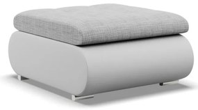 Tokio puff, fonott + műbőr, szürke - fehér