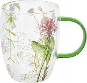 Duplafalú üvegpohár A természet színei virágok 350 ml