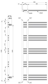 Sapho - Fürdőszobai radiátor MAGDALENA 408W/230V 50x120 cm fényes króm