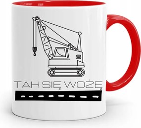 Piros Építőipari Bögre Barkácsoló Szakember Ajándék fényképes nyomtatással