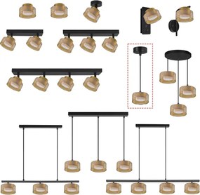 Brilagi - Kábelre függesztett csillár AURA LUX 1xGX53/30W/230V fekete/arany