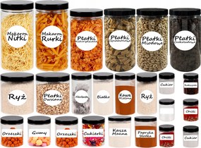 Ételtároló edények befőttes üveg konyhai szett 24 db címkék