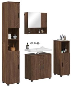 Fürdőszoba bútor szett 4 pcs barna tölgy 61 x 35 x 64 cm