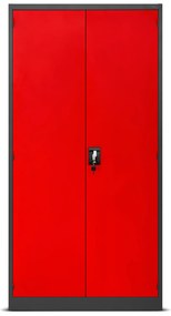 Fém műhelyszekrény fiókokkal SZYMON, 920 x 1850 x 500 mm, antracit-piros