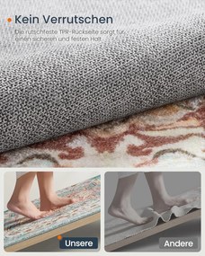 Vintage stílusú, gépben mosható szőnyeg 92 x 153, aqua blue