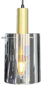 Csillár zsinóron ARCADIA 1xE27/60W/230V átm. 13 cm arany/füstös