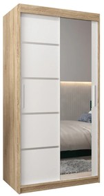 Ruhásszekrény 120 cm tükörrel Verika 2 120 (szonoma tölgy + fehér). 1064194