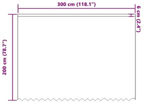 Függönyök függönyökkel Fehér 300 x 200 cm Poliészter