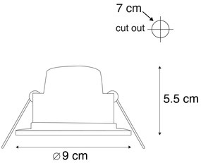 6 db-os beépíthető spotlámpa készlet fekete LED-del 3 fokozatú dimmerrel IP65 - Blanca
