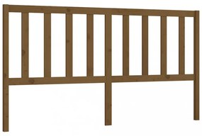 mézbarna tömör fenyőfa ágyfejtámla 206 x 4 x 100 cm