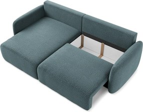 Türkiz kinyitható-tárolóhelyes sarokkanapé (bal oldali) Kalena – Makamii