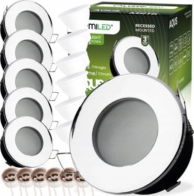 6x Halogén Lámpatest Hermetikus Mennyezeti lámpatest Led izzó GU10 3W