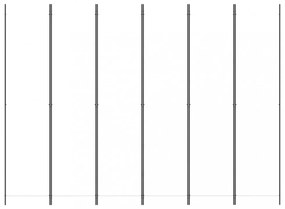 6 paneles fehér szövet térelválasztó 250 x 220 cm