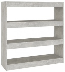 betonszürke térelválasztó könyvszekrény 100 x 30 x 103 cm