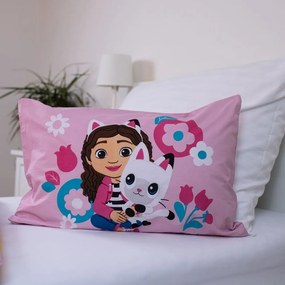 Rózsaszín pamut gyerek ágyneműhuzat babaágyhoz 100x135 cm Gabby's Dollhouse – Jerry Fabrics