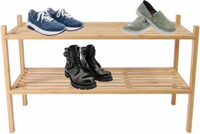 Bambusz cipőtartó 2 polcos 68 x 29 x 40 cm