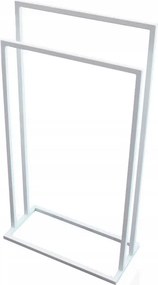 Törölközőtartó állvány fém 2 karos fehér