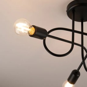 Sollux SL.1434 - Felületre szerelhető csillár  LOOP 3xE27/15W/230V fekete