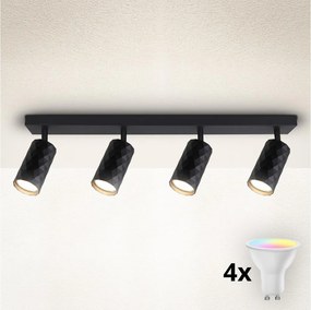 Brilagi - LED RGBW Dimmelhető spotlámpa SELE DIAMANT 4xGU10/4,8W/230V fekete