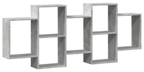 betonszürke szerelt fa fali polc 159 x 18 x 65 cm