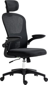 Vinsetto Hálós Forgós Irodai Szék Magas Hátú Irodai Szék Állítható Fejtámlával, Deréktámasz, 4D Összecsukható Karfával, Állítható Magasság 62x64x112-1