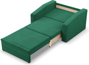 Vertico fekvőfotel, 90 cm széles, bársony, zöld