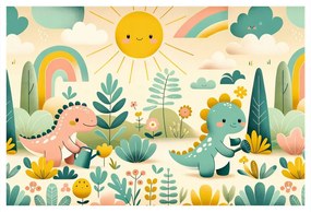 Kép kis dinoszauruszok játékos napja a természetben