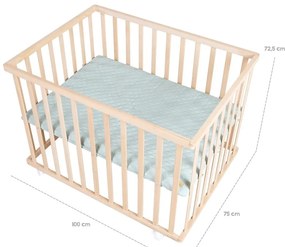 Natúr színű gurulós járóka állítható magassággal 75x100 cm Style – Roba