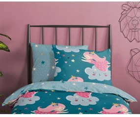 Petróleum színű pamut gyerek ágyneműhuzat babaágyhoz 120x150 cm Princesse – Good Morning