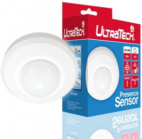 Ultratech PS141WH jelenlét érzékelő, süllyeszthető vagy mennyezetre szerelhető, kerettel, 1000/2000W 360°, 20m, IP20