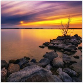 Poszterek 30x30 Sziklák Tenger Naplemente